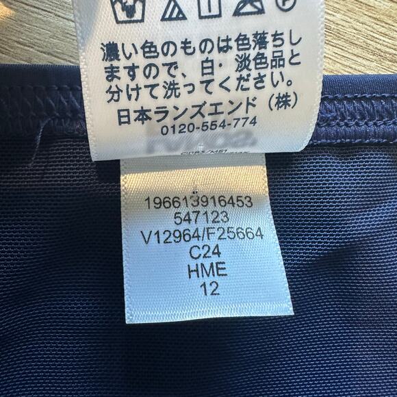 Lands' End Smoothing High Waisted Bikini Bottoms Navy Blue 12 - Picture 5 of 5